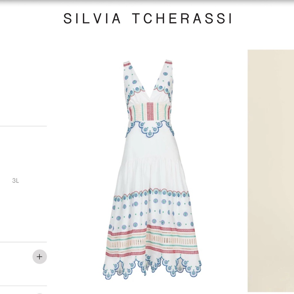 NWT SILVIA TCHERASSI Biset Dress White Blue Size S $1190